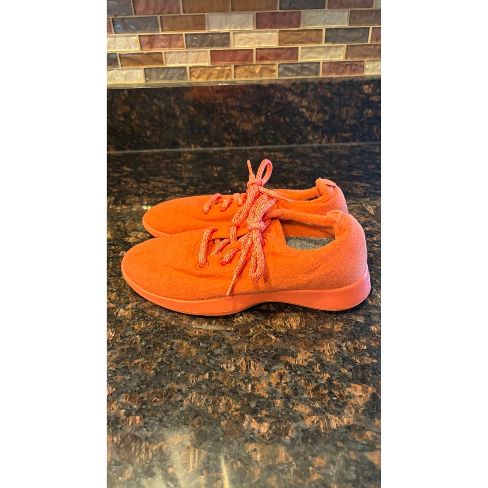 Allbirds Wool Runners Womens 7 Orange Good Merino Wool Sneakers Walking Shoes